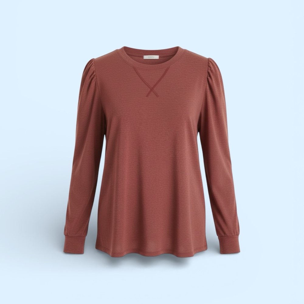 Cherish Long Sleeve Top in Rust